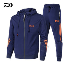 Load image into Gallery viewer, Daiwa Spring Autumn 2019  Fishing Suit Cotton Outdoor Camping Hiking Sport Set  Striped  Clothes Fishing Jacket Pants Suit
